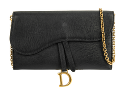 Small Saddle Pouch With Chain, Leather, Black, 43MA0129, S, 2*